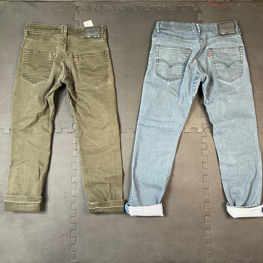 Levi's 511 Slim Commuter Jeans Men 31x30 Green & Blue Stretch Reflective Bike - Picture 3 of 12